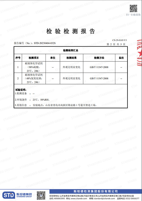 PTFE(特氟龍)法蘭保護罩檢測報告